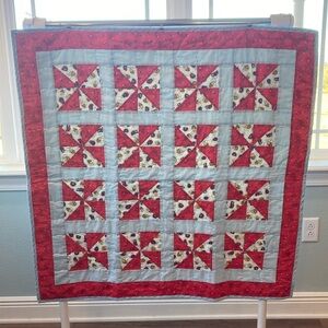 Handmade Ladybug Bee Pinwheel Baby Quilt
